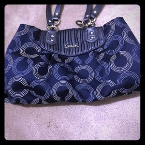 Coach navy blue handbag